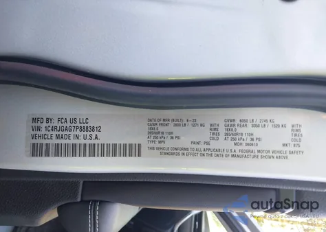 2023 Jeep Grand Cherokee Laredo X 4X2 from USA, damaged, VIN 1C4RJGAG7P8883812